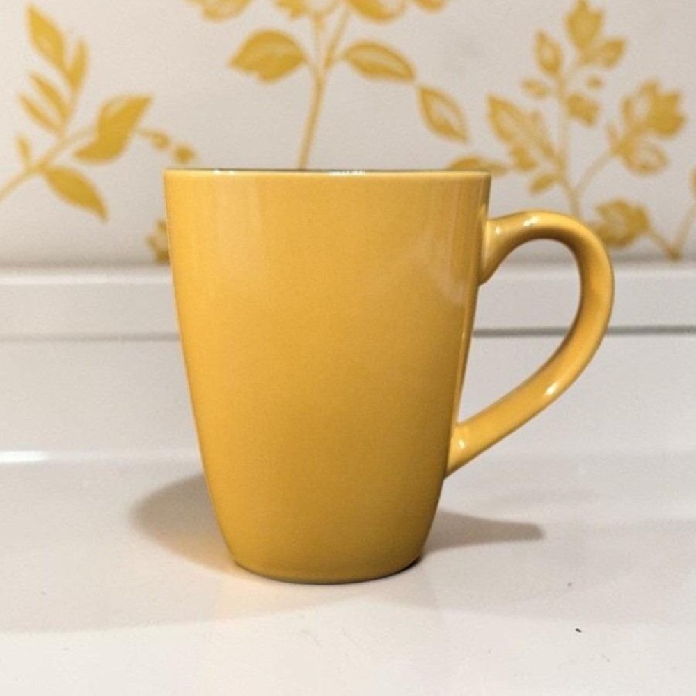 Corelle Hearthstone Yellow Turmeric Square Coffee Cup, Replacement Stoneware Mug